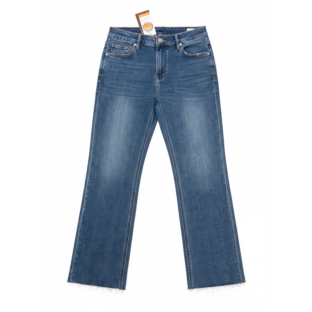 OGL Cropped Jeans Womens Size 30 Blue Raw Hem TruTemp 365 Denim NWT